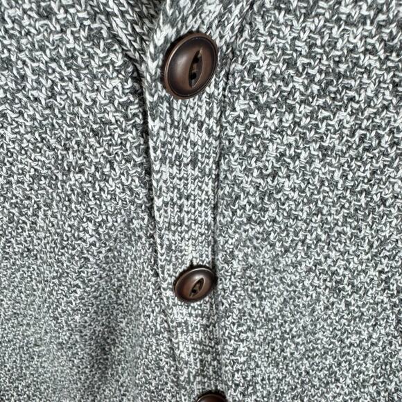 Gap Gray Heather Long Sleeve V-Neck Button Up Cardigan Sweater Size XL - Picture 4 of 5